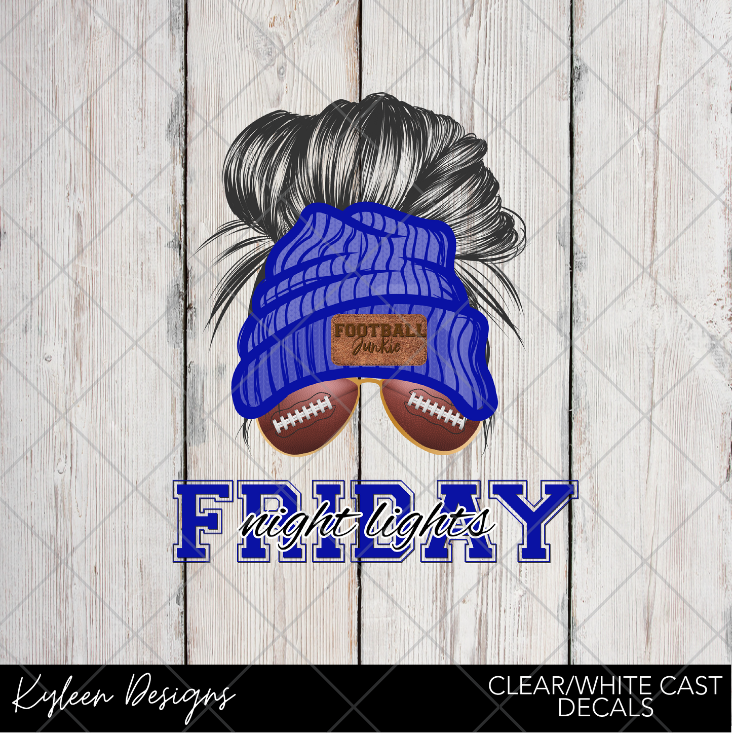 DreamCast™ Clear or White Cast- Friday night lights messy bun Royal
