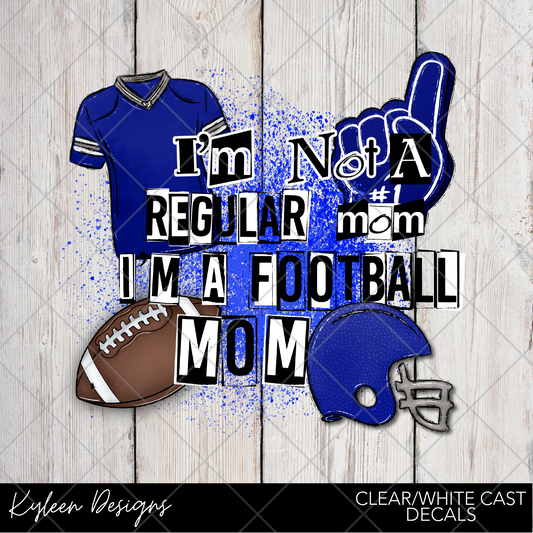 DreamCast™ Clear or White Cast Vinyl-Football mom blue
