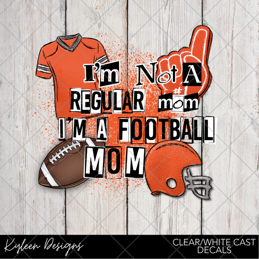 DreamCast™ Clear or White Cast Vinyl- Orange football mom