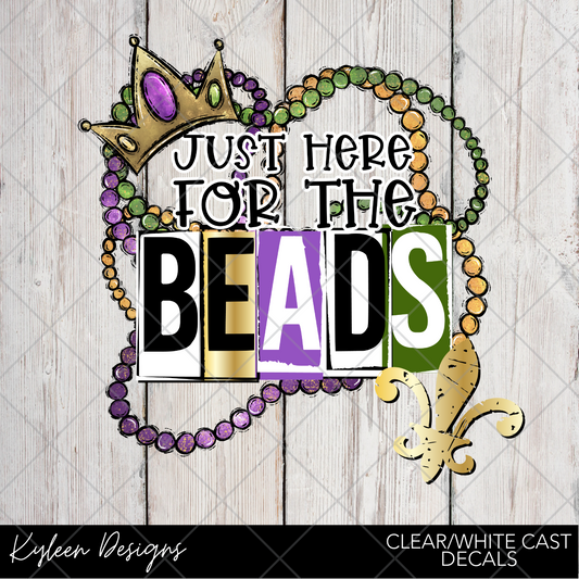 DreamCast™ Clear or White Cast Vinyl-Mardi Gras-Here for the beads