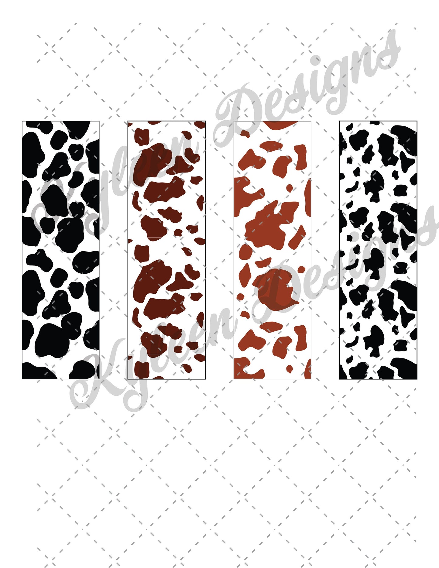 Cow print Glitter pen wrapper™ for waterslide or vinyl PNG file