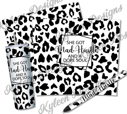 Leopard Mad Hustle and Dope Soul bundle High Res PNG digital files for waterslide or sublimation- 20 skinny & straight and pen wrap