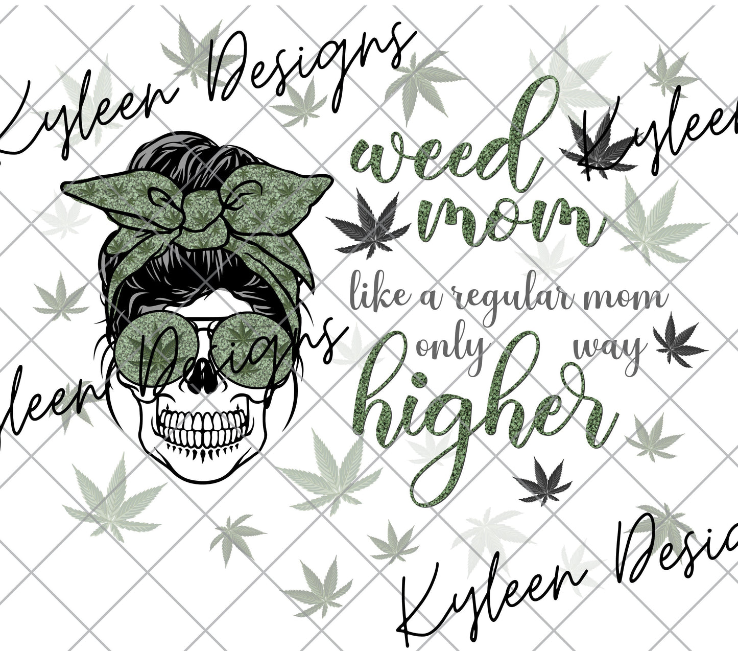 20 ounce straight weed mom sublimation, waterslide High res PNG digital file