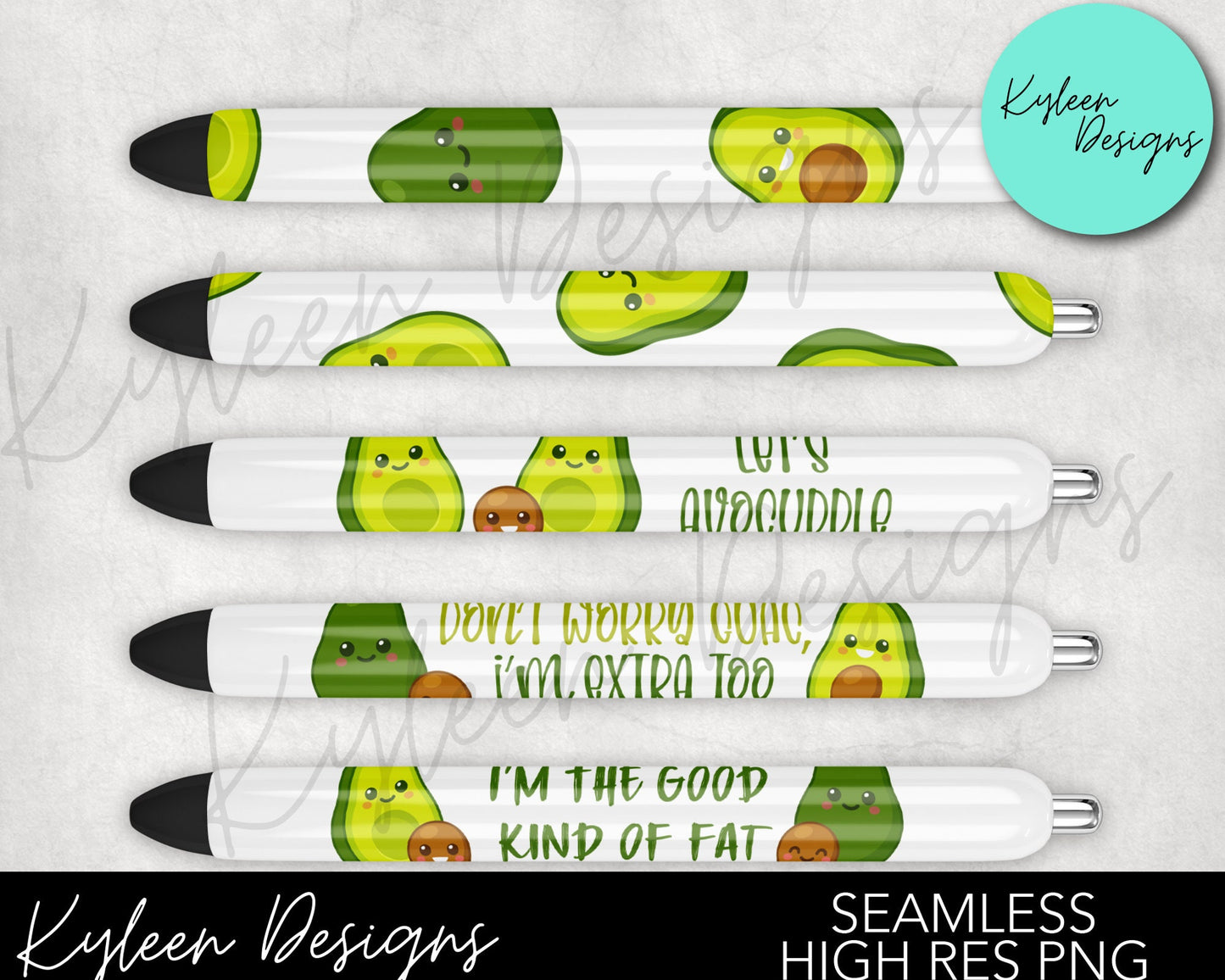 SEAMLESS Avocado lover pen wraps for waterslide high RES PNG