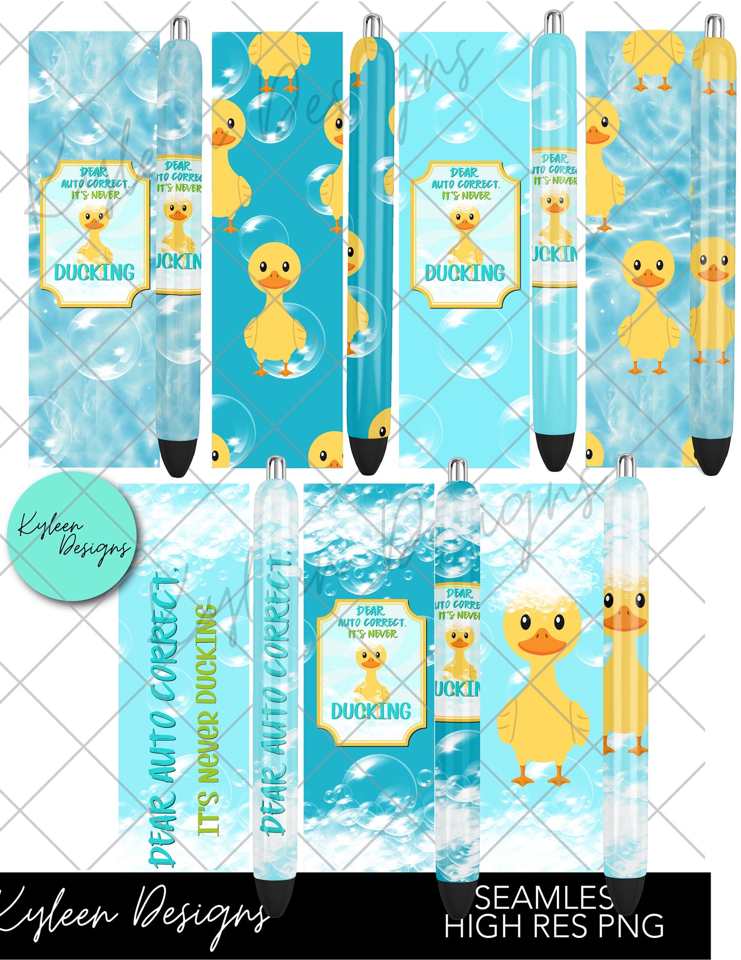 SEAMLESS dear auto correct it's never ducking duck pen wraps for waterslide high RES PNG