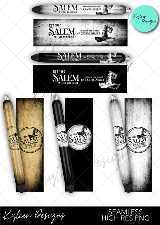 SEAMLESS Salem witch academy halloween pen wraps for waterslide high RES PNG