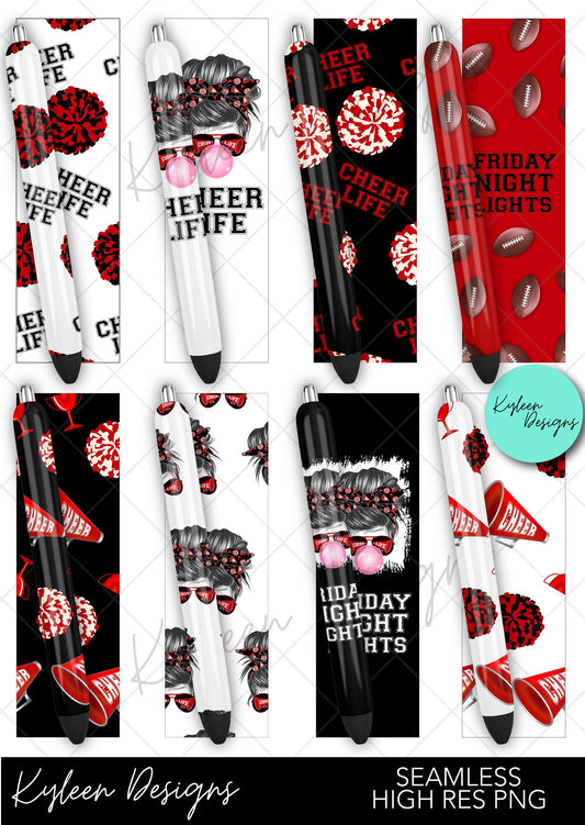 Friday Night Lights Cheer Life mom life pen wraps for waterslide high RES PNG SEAMLESS
