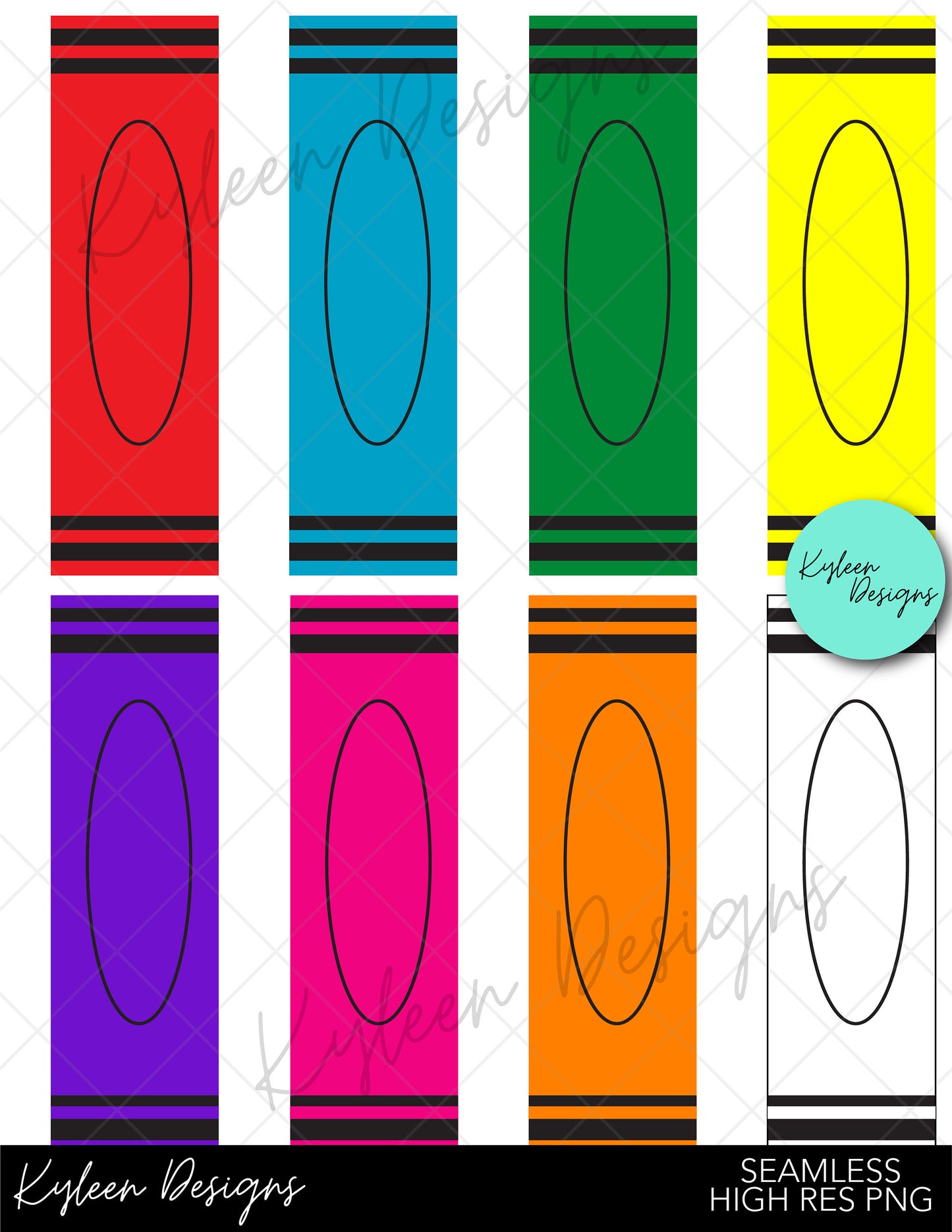 SEAMLESS crayon pen wraps for waterslide high RES PNG