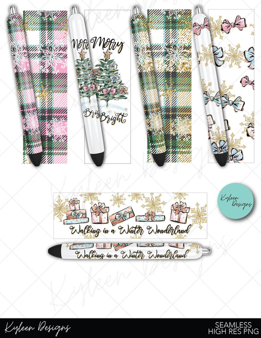 SEAMLESS Christmas Winter Wonderland pen wraps for waterslide high RES PNG