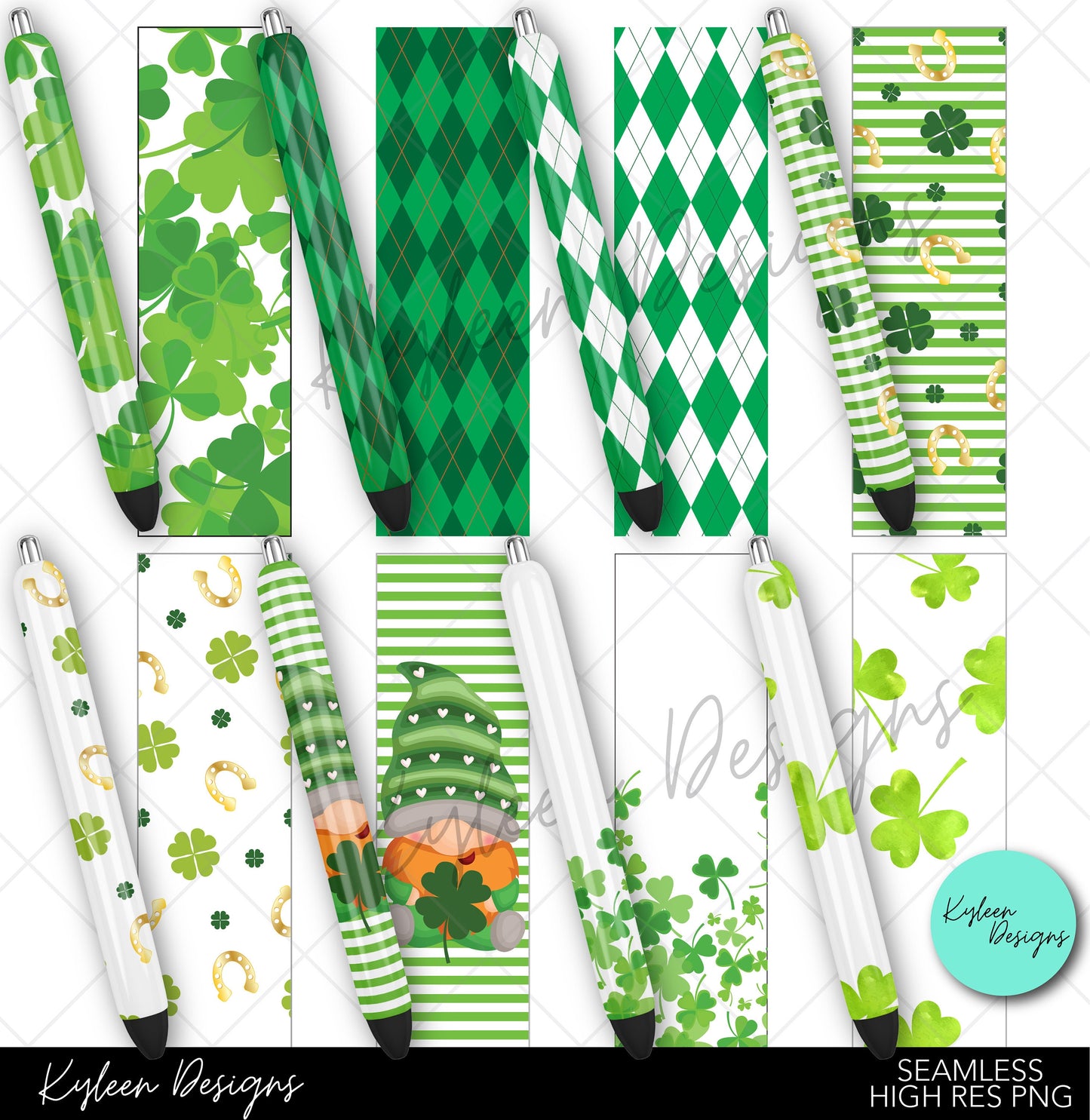 St Patty's Day Glitter pen wrapper™  for waterslide PNG file