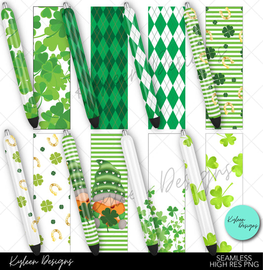 St Patty's Day Glitter pen wrapper™  for waterslide PNG file