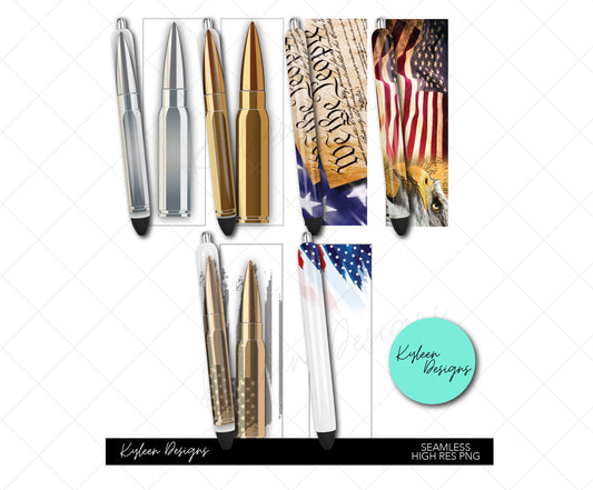 Patriotic  Pen wrapper™  for waterslide High Res PNG file