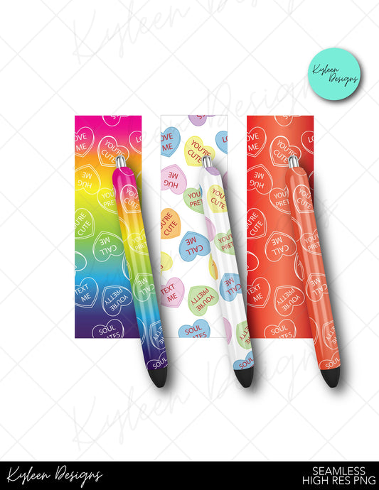 Glitter convo heart pen wrap for waterslide HIGH RES PNG