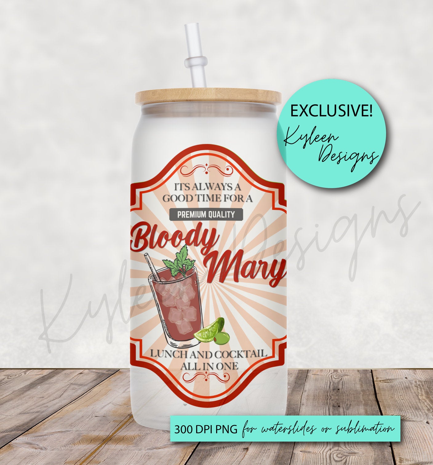 Bloody Mary Drink Label High RES PNG for coffee/beer glass