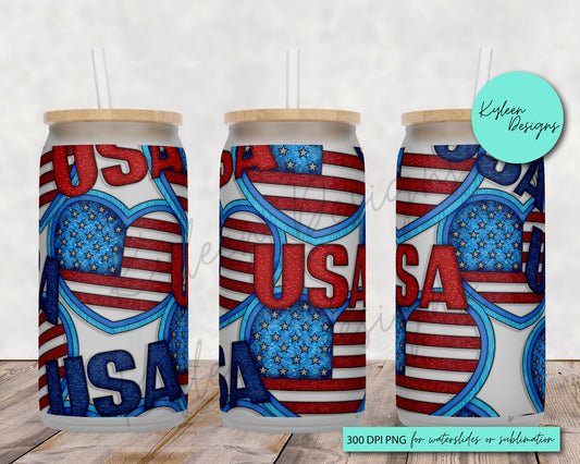 USA patriotic High RES PNG for coffee/beer glass