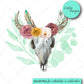 Boho Skull Floral High RES PNG for coffee/beer glass