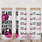 25 oz frosted glass tumbler png, tears of broken hearted men Tumbler template water tracker High res PNG digital file