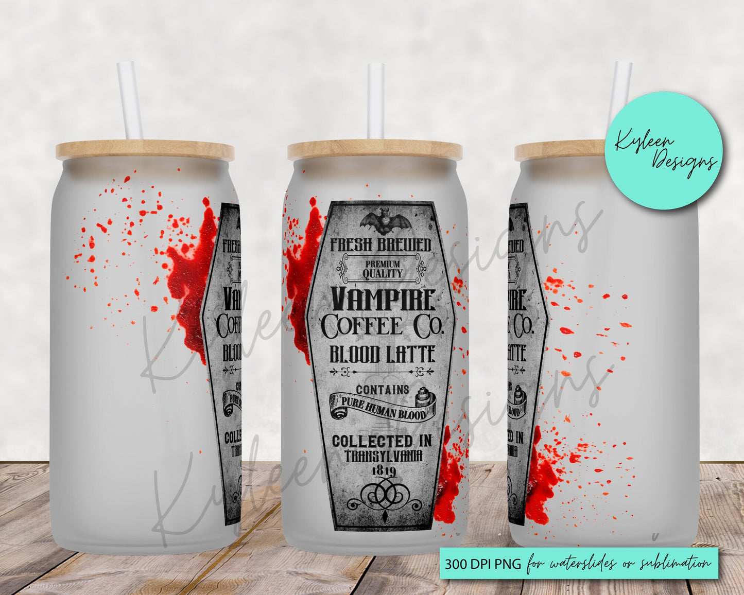 Vampire Coffee Co. blood latte High RES PNG for coffee/beer glass