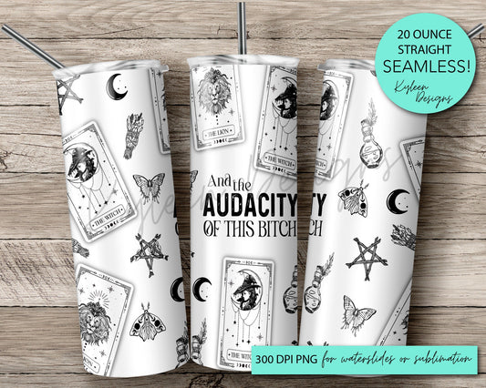 Seamless the lion the witch the audacity of this bitch 20 ounce wrap for sublimation, waterslide High res PNG digital file- Straight only