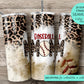 SEAMLESS Leopard Baseball mom 20 ounce tumbler wrap for sublimation, waterslide High res PNG digital file- Straight only