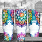 SEAMLESS 40 ounce mandala floral tumbler wrap for sublimation, waterslide High res PNG digital file
