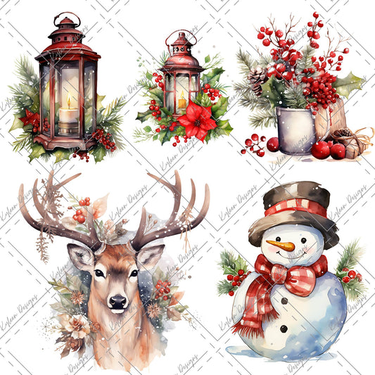 Cast Vinyl Element Sheets- Choose from White or Transparent Vinyl- Traditional Christmas