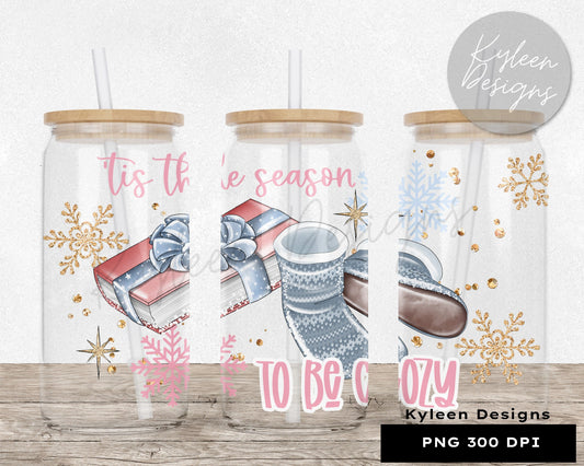 16 ounce cozy season season PNG high res digital file beer-coffee glass for UVDTF, sublimation etc