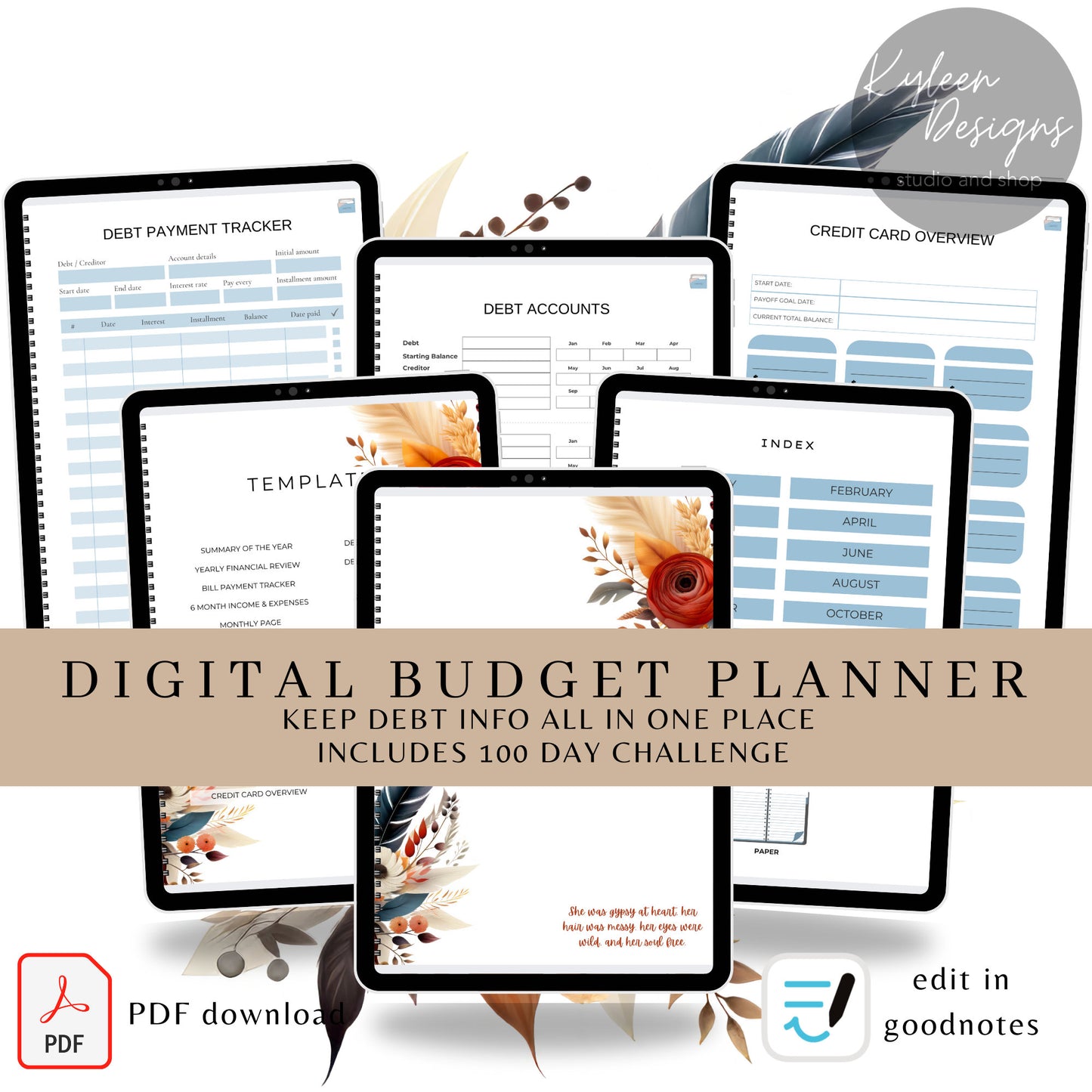 Boho Budget Planner, PDF download, edit in goodnotes, over 60 pages!  This is a DIGITAL ITEM!   Super Easy!  Exclusive Design