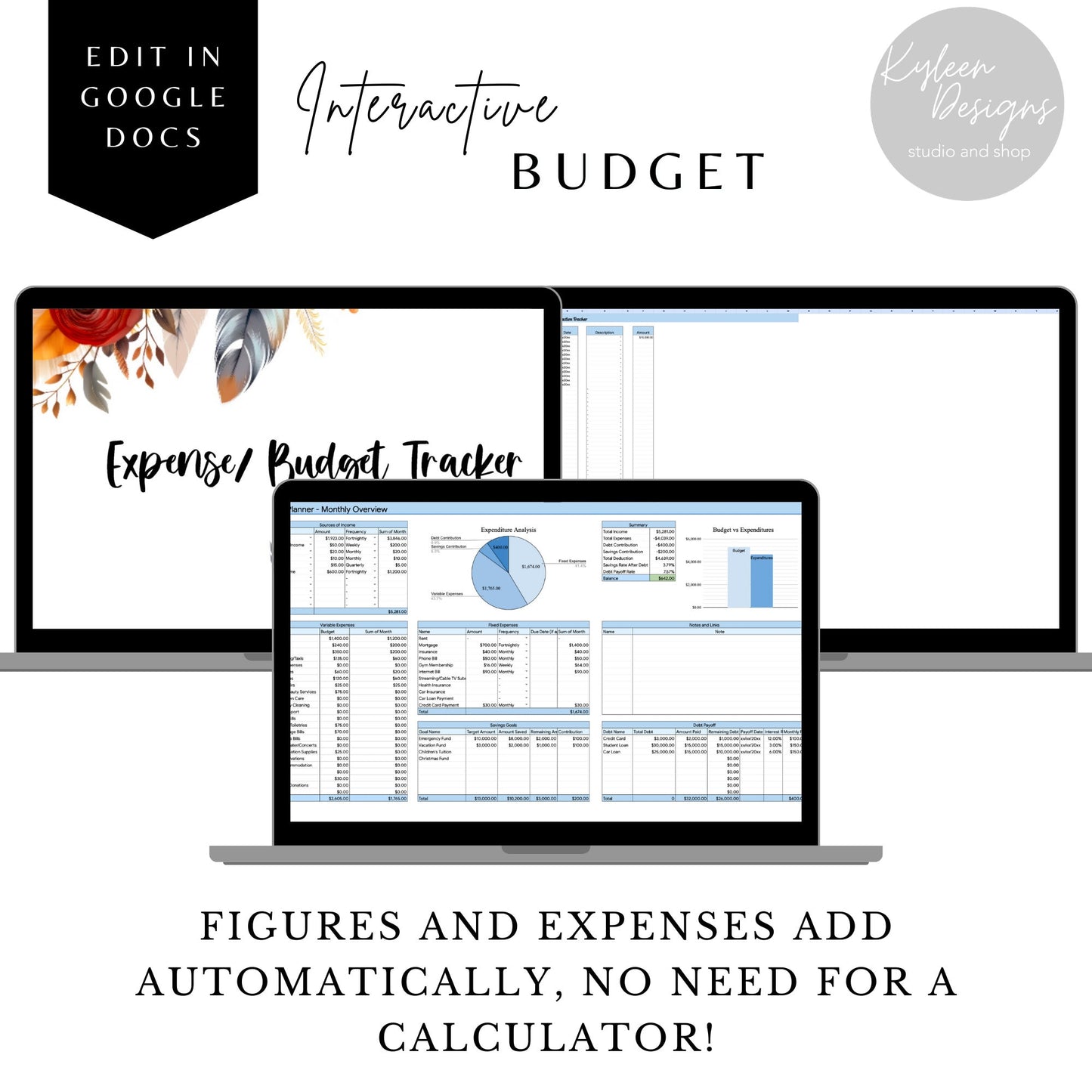 Interactive Boho Budget Planner, PDF download, edit in google docs.  This is a DIGITAL ITEM!   Super Easy!  Exclusive Design