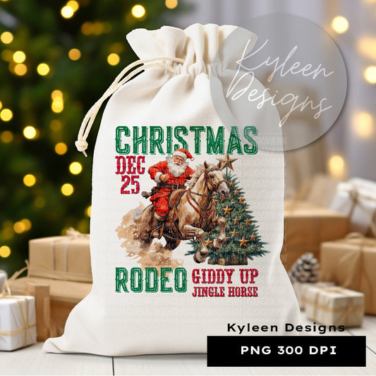 Christmas Rodeo High res 300 dpi PNG digital file for sublimation, DTF, DTG, printable vinyl etc