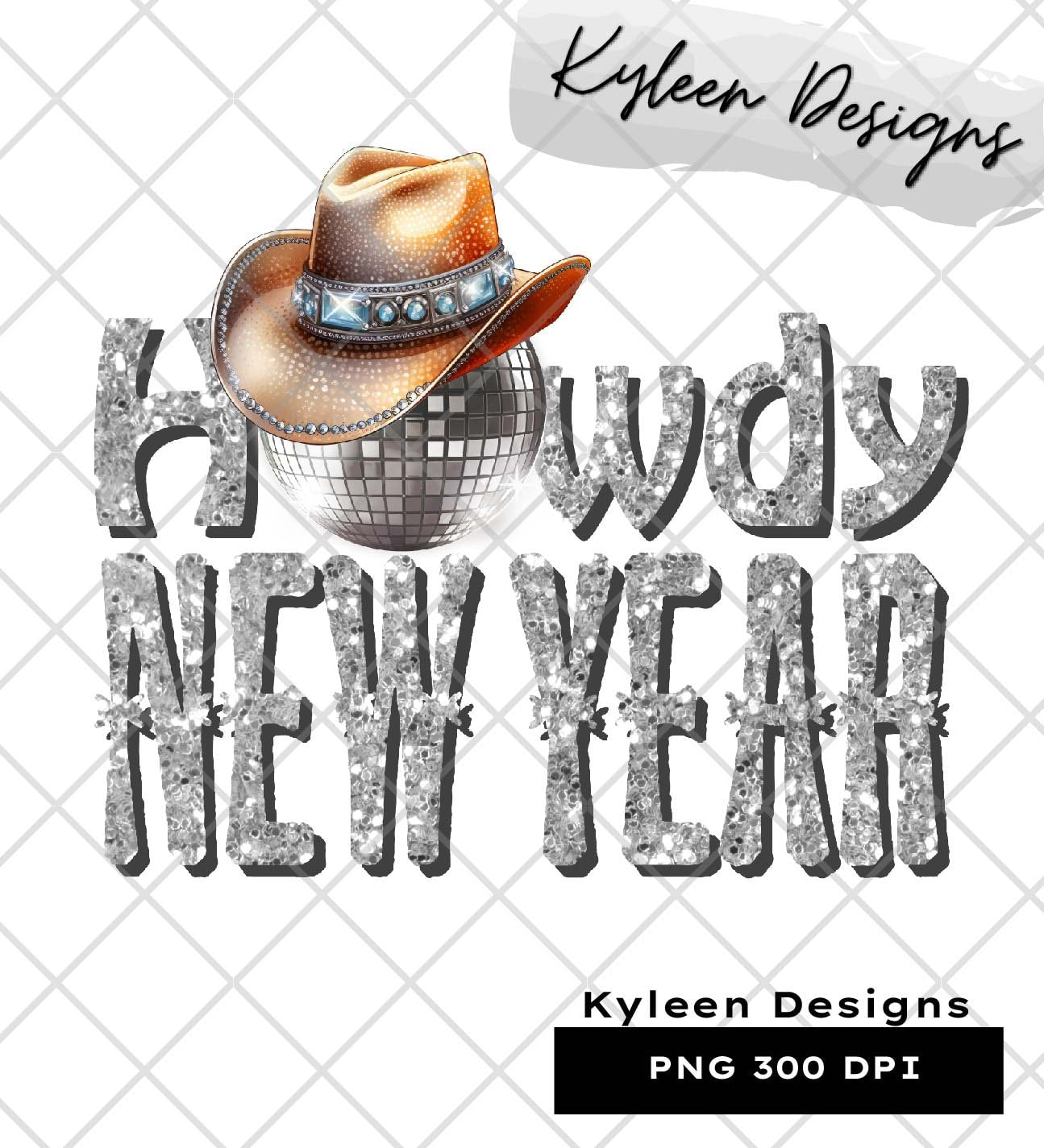 Howdy New Year High res 300 dpi PNG digital file for sublimation, DTF, DTG, printable vinyl etc