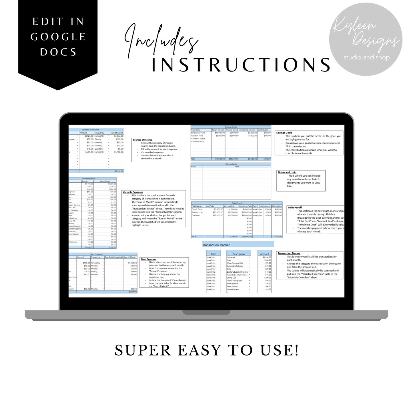 Interactive Boho Budget Planner, PDF download, edit in google docs.  This is a DIGITAL ITEM!   Super Easy!  Exclusive Design