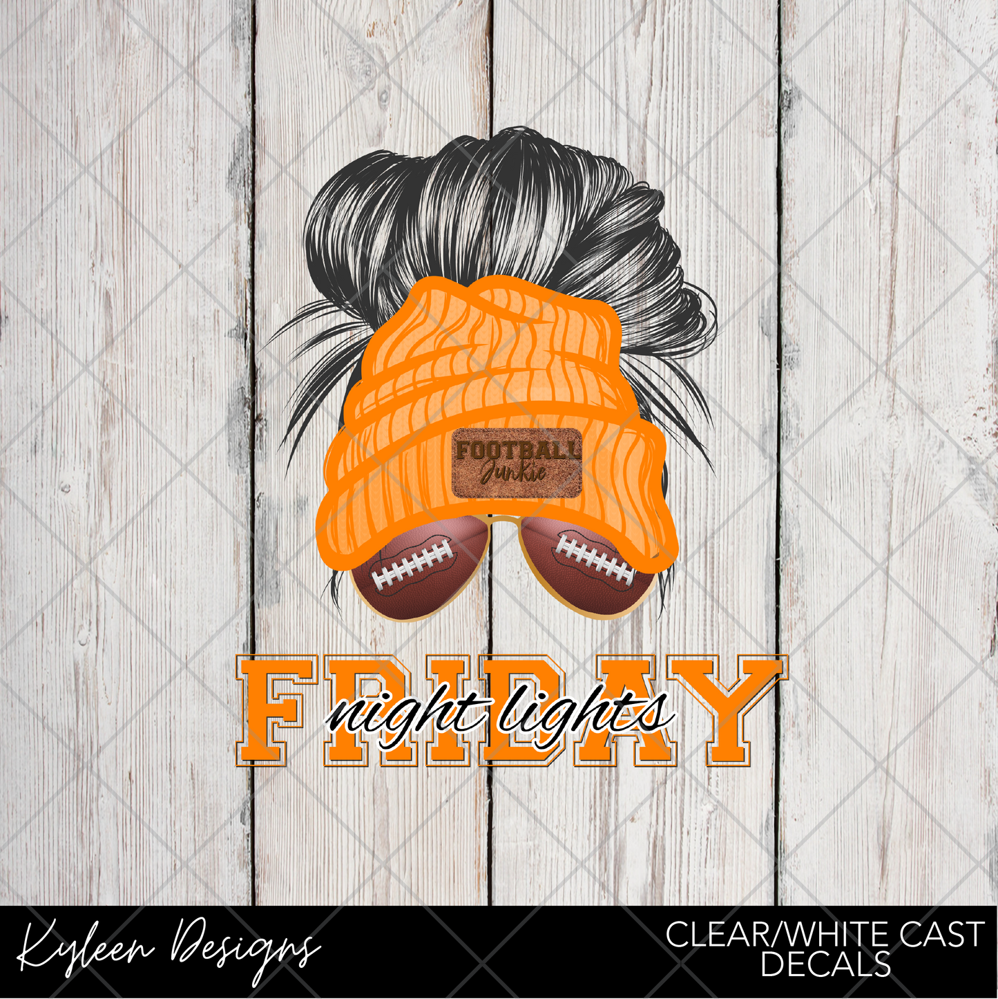 DreamCast™ Clear or White Cast- Orange Messy Bun Friday night lights