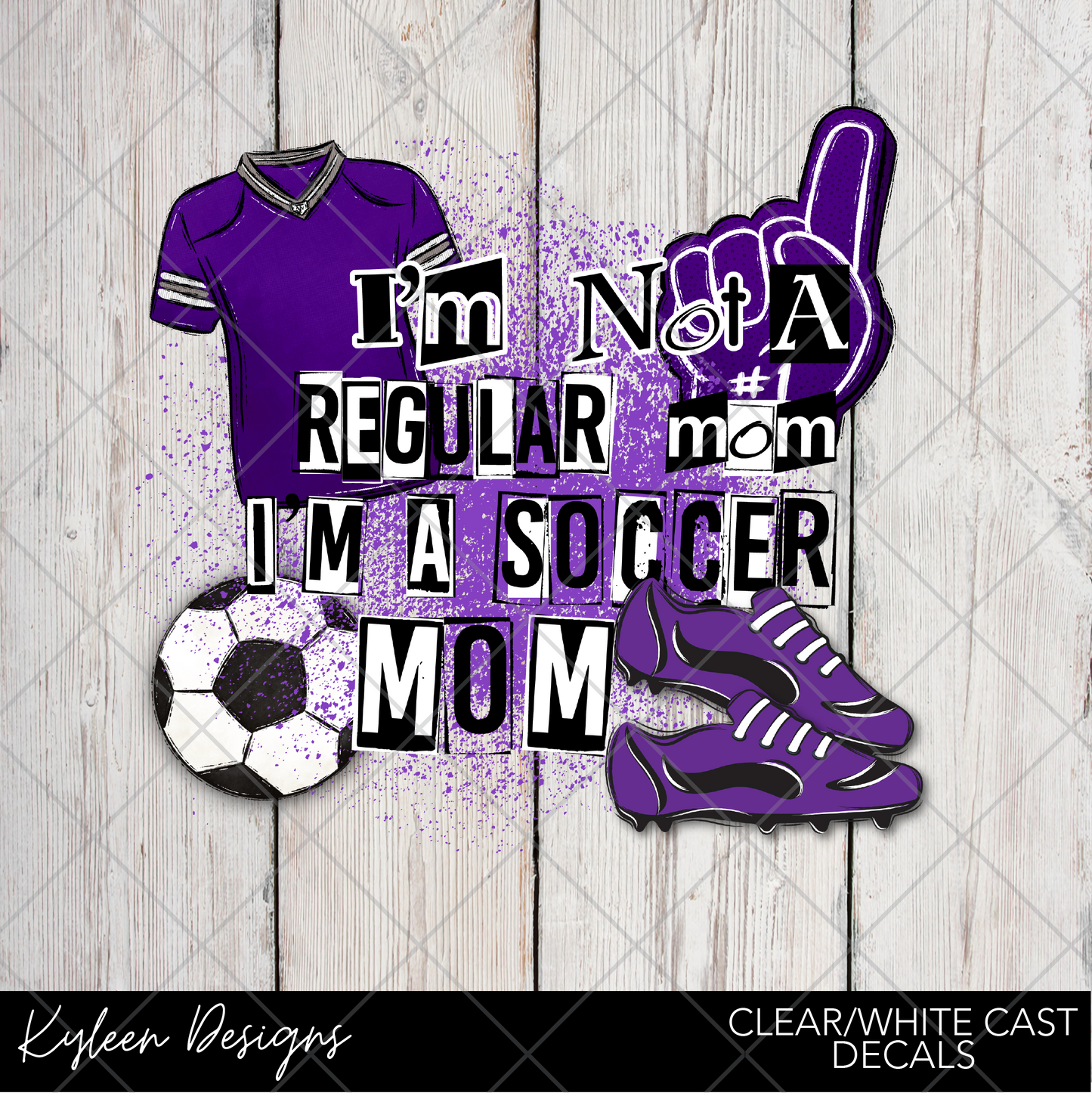 DreamCast™ Clear or White Cast Vinyl- Purple Soccer Mom