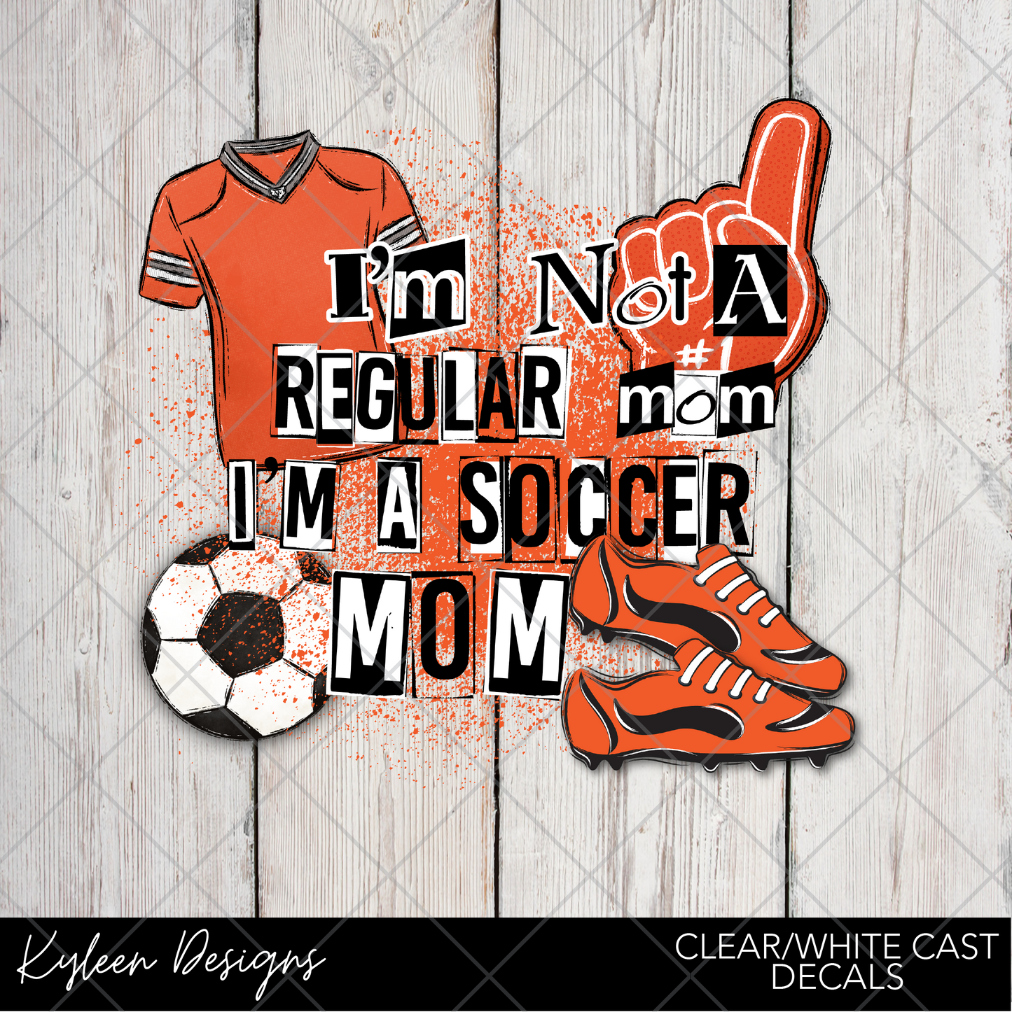 DreamCast™ Clear or White Cast Vinyl- Soccer Mom Orange