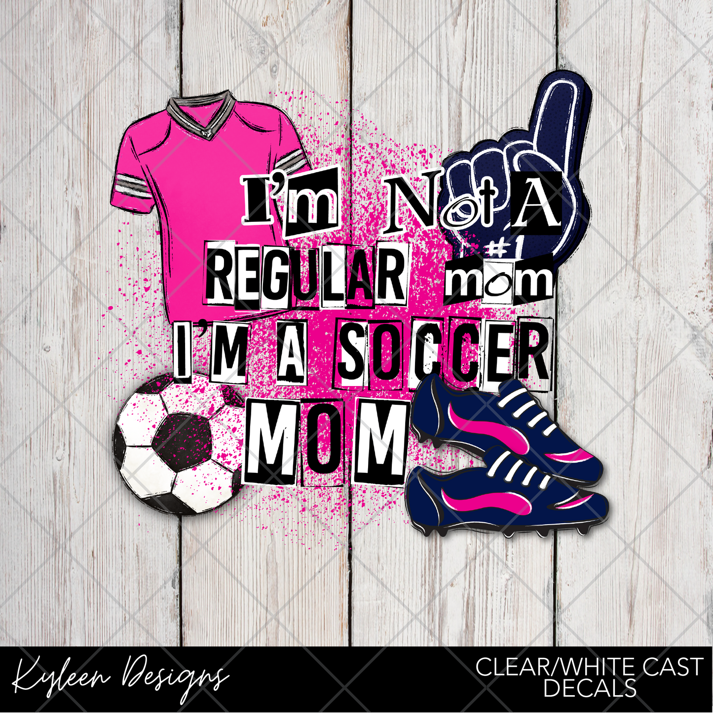 DreamCast™ Clear or White Cast Vinyl-Soccer Mom Pink and Navy