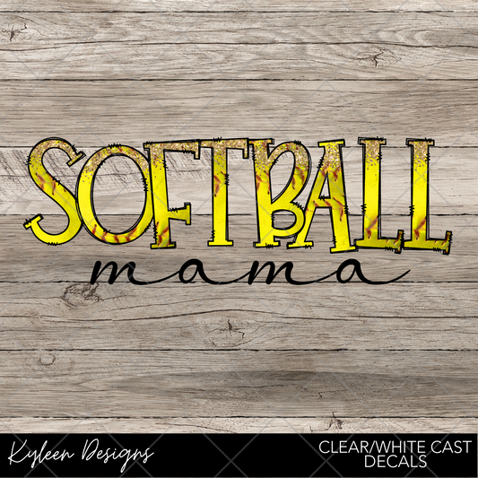 DreamCast™ Clear or White Cast Vinyl-Softball Mama