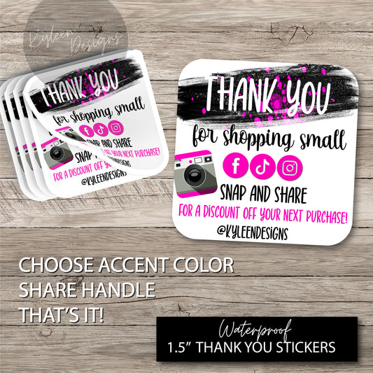 DreamCast™ White Cast Vinyl Sticker- Thank you Personalized